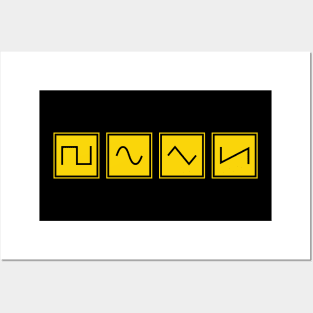 Synthesizer Waveforms Yellow Posters and Art